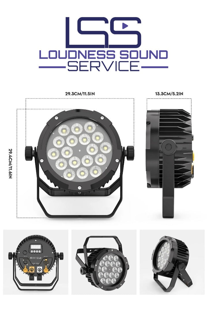 Par led IP67 6in1 Waterproof 6Pcs + Flight Case