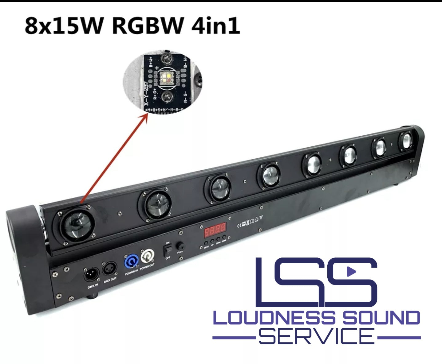 Barra Led 8x15 Watt ottica Beam
